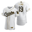 Baltimore Orioles #19 Chris Davis Mlb Golden Edition White Jersey Gift For Orioles Fans