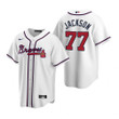 Mens Atlanta Braves #77 Luke Jackson 2020 Alternate White Jersey Gift For Braves Fans