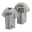 Mens Oakland Athletics #40 Chris Bassit 2020 Road Gray Jersey Gift For Athletics Fans