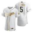 Los Angeles Dodgers #5 Corey Seager Mlb Golden Edition White Jersey Gift For Dodgers Fans