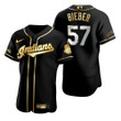 Cleveland Baseball #57 Shane Bieber Mlb Golden Edition Black Jersey Gift For Cleveland Baseball Fans