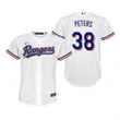 Youth Texas Rangers #38 Dj Peters 2020 White Jersey Gift For Rangers Fans