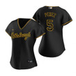 Womens Pittsburgh Pirates #5 Michael Perez 2020 Black Jersey Gift For Pirates Fans