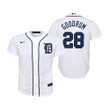 Youth Detroit Tigers #28 Niko Goodrum Collection 2020 Alternate White Jersey Gift For Tigers Fans