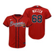 Youth Atlanta Braves #68 Tyler Matzek 2020 Red Jersey Gift For Braves Fans