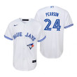 Youth Toronto Blue Jays #24 Nate Pearson 2020 White Jersey Gift For Blue Jays Fans