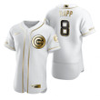 Chicago Cubs #8 Ian Happ Mlb Golden Edition White Jersey Gift For Cubs Fans