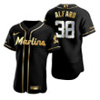 Miami Marlins #38 Jorge Alfaro Mlb Golden Edition Black Jersey Gift For Marlins Fans