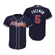 Youth Atlanta Braves #5 Freddie Freeman 2020 Alternate Navy Jersey Gift For Braves Fans