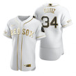 Boston Red Sox #34 David Ortiz Mlb Golden Edition White Jersey Gift For Red Sox Fans