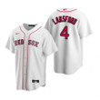 Mens Boston Red Sox #4 Carney Lansford White Retired Player Jersey Gift For Boston Red Fans