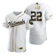 Washington Nationals #22 Juan Soto Mlb Golden Edition White Jersey Gift For Nationals Fans