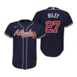 Youth Atlanta Braves #27 Austin Riley 2020 Alterante Navy Jersey Gift For Braves Fans