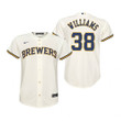 Youth Milwaukee Brewers #38 Devin Williams 2020 Cream Jersey Gift For Brewers Fans
