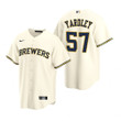 Mens Milwaukee Brewers #57 Eric Yardley 2020 Alternate Cream Jersey Gift For Brewers Fans