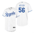 Youth Kansas City Royals #56 Brad Keller Collection 2020 Alternate White Jersey Gift For Royals Fans