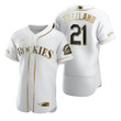 Colorado Rockies #21 Kyle Freeland Mlb Golden Edition White Jersey Gift For Rockies Fans