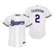 Youth Texas Rangers #2 Charlie Culberson 2020 White Jersey Gift For Rangers Fans