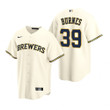 Mens Milwaukee Brewers #39 Corbin Burnes 2020 Alternate Cream Jersey Gift For Brewers Fans