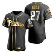 Philadelphia Phillies #27 Aaron Nola Mlb Golden Edition Black Jersey Gift For Phillies Fans