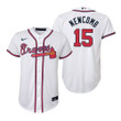 Youth Atlanta Braves #15 Sean Newcomb 2020 Home White Jersey Gift For Braves Fans
