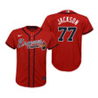 Youth Atlanta Braves #77 Luke Jackson 2020 Alternate Red Jersey Gift For Braves Fans