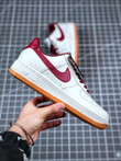 2020 Nike Air Force 1 Low Beige Wine Red Orange Sb Shoes For Sale AQ4134-501