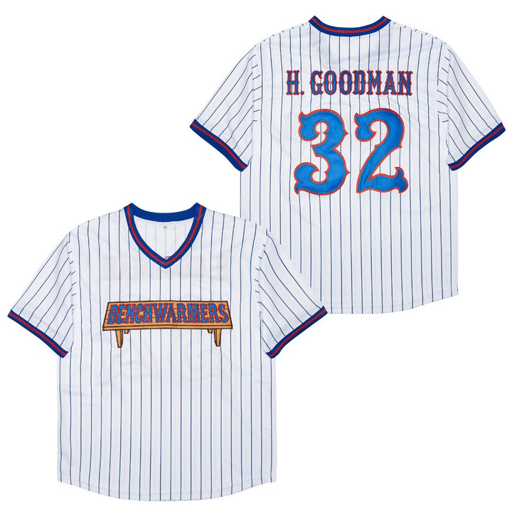 Howie Goodman 32 The Benchwarmers Pinstriped White Baseball Jersey Gift For he Benchwarmers Fans