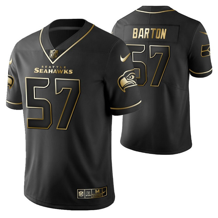 Seattle Seahawks Cody Barton 57 2021 NFL Golden Edition Black Jersey Gift For Seahawks Fans