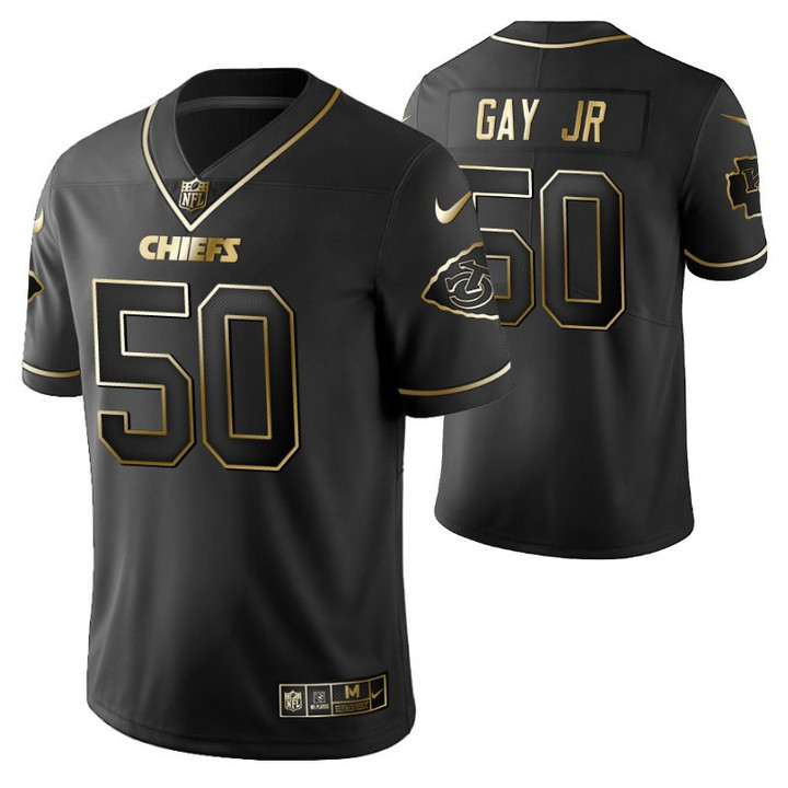 Kansas City Chiefs Willie Gay Jr. 50 2021 NFL Golden Edition Black Jersey Gift For Chiefs Fans