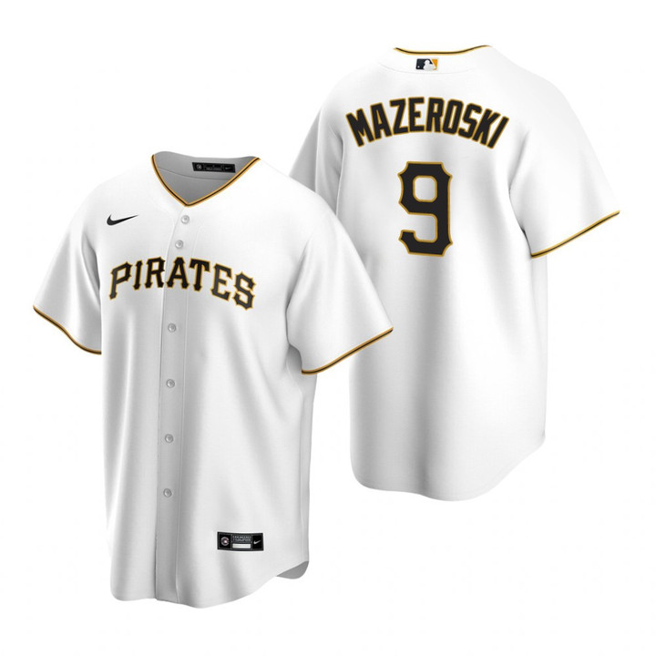 Mens Pittsburgh Pirates #9 Bill Mazeroski 2020 Home White Jersey Gift For Pirates Fans