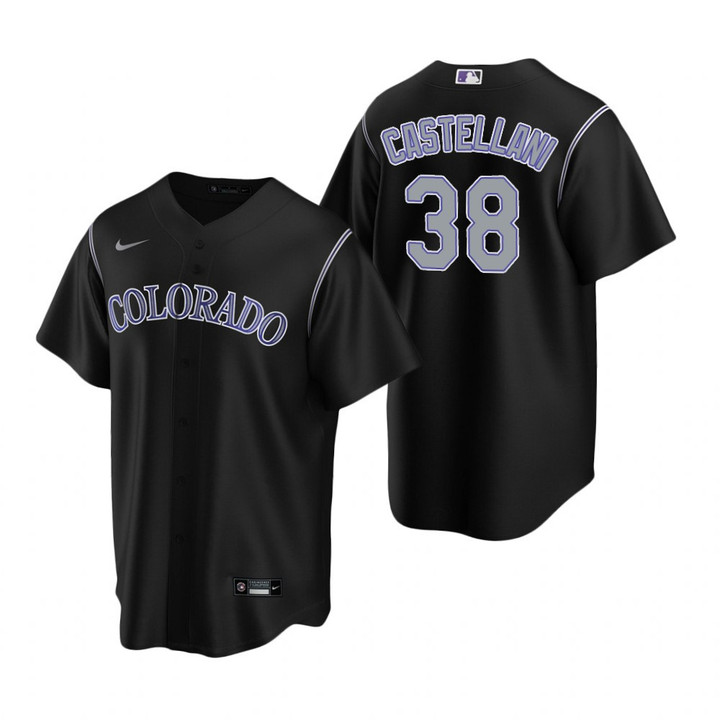 Mens Colorado Rockies #38 Ryan Castellani Alternate Black Jersey Gift For Rockies Fans
