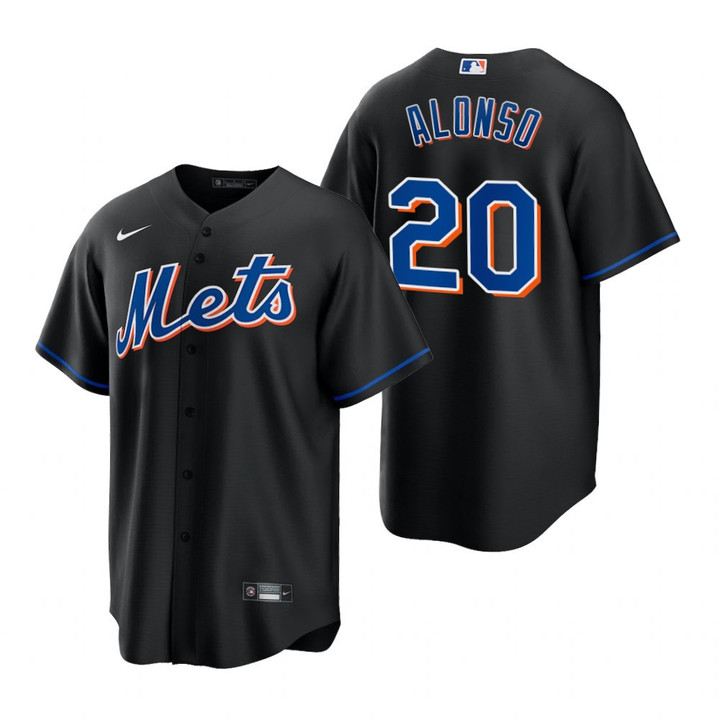 Mens New York Mets #20 Pete Alonso 2020 Alternate Black Jersey Gift For Mets Fans