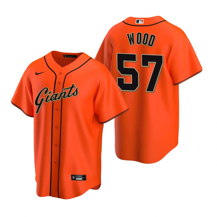 Mens San Francisco Giants #57 Alex Wood 2020 Alternate Orange Jersey Gift For Giants Fans