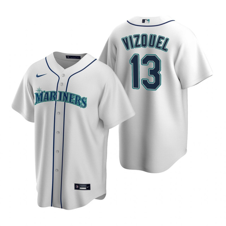 Mens Seattle Mariners #13 Omar Vizquel Retired Player Jersey Gift For Mariners Fans