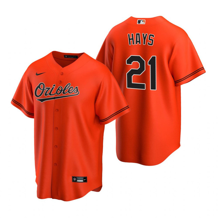 Mens Baltimore Orioles #21 Austin Hays 2020 Alternate Orange Jersey Gift For Orioles Fans