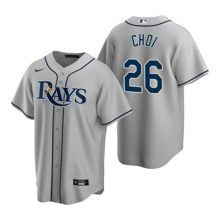 Mens Tampa Bay Rays #26 Ji-Man Choi Road Gray Jersey Gift For Rays Fans