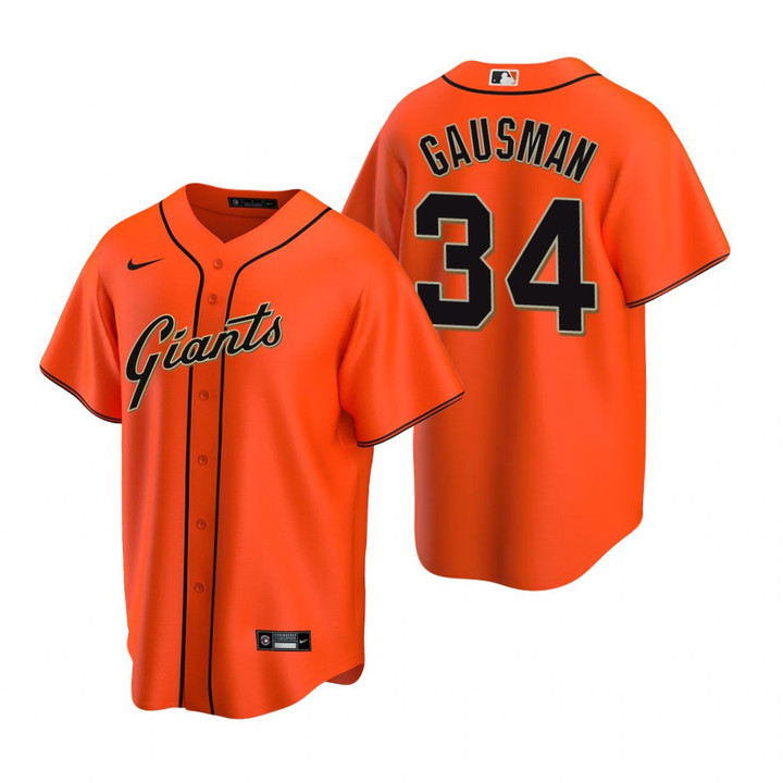 Mens San Francisco Giants #34 Kevin Gausman 2020 Alternate Orange Jersey Gift For Giants Fans