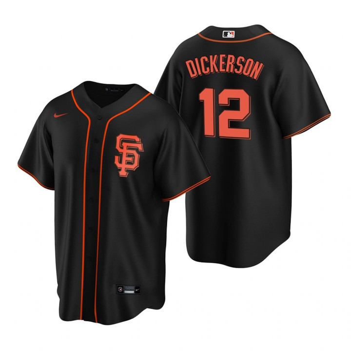 Mens San Francisco Giants #12 Alex Dickerson 2020 Alternate Black Jersey Gift For Giants Fans