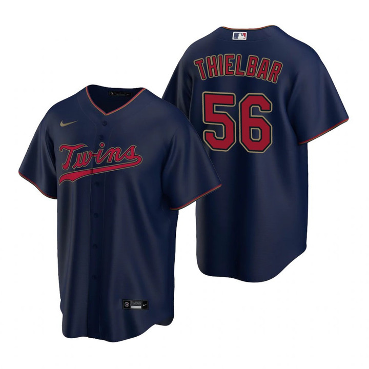 Mens Minnesota Twins #56 Caleb Thielbar Alternate Navy Jersey Gift For Twins Fans