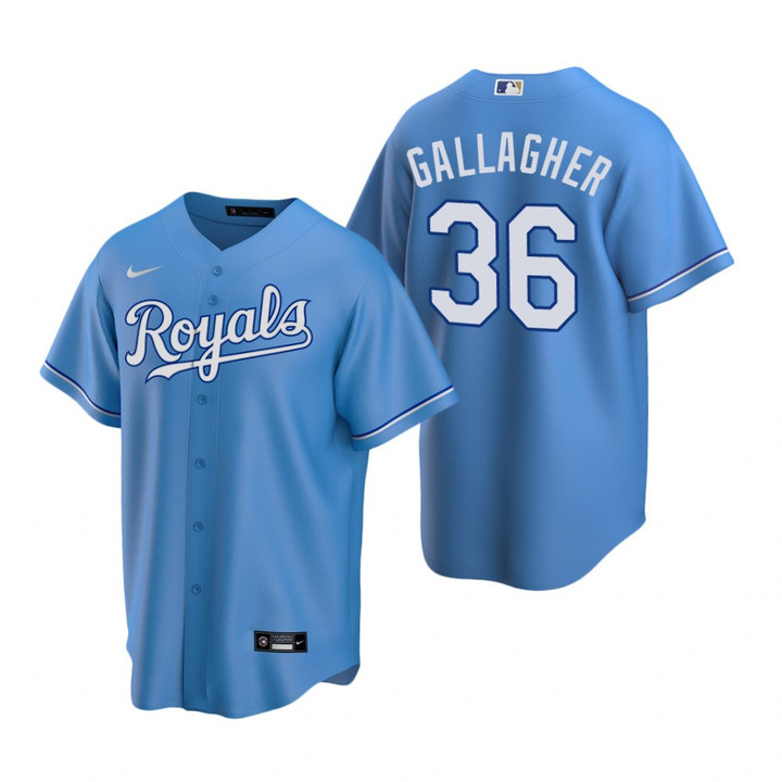 Mens Kansas City Royals #36 Cam Gallagher Alternate Light Blue Jersey Gift For Royals Fans