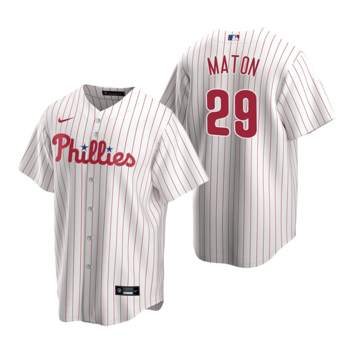 Mens Philadelphia Phillies #29 Nick Maton 2020 Home White Jersey Gift For Phillies Fans