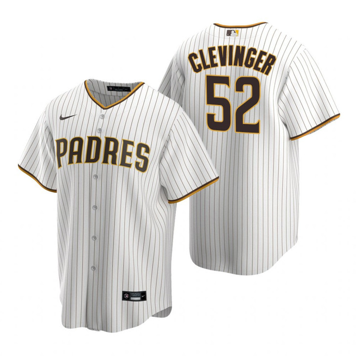 Mens San Diego Padres #52 Mike Clevinger 2020 Home White Jersey Gift For Padres Fans