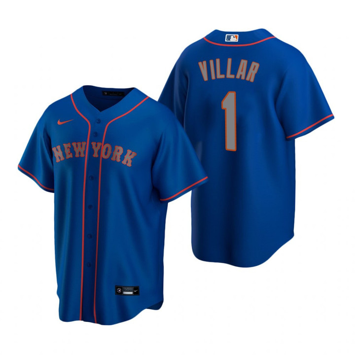 Mens New York Mets #1 Jonathan Villar 2020 Alternate Royal Blue Jersey Gift For Mets Fans