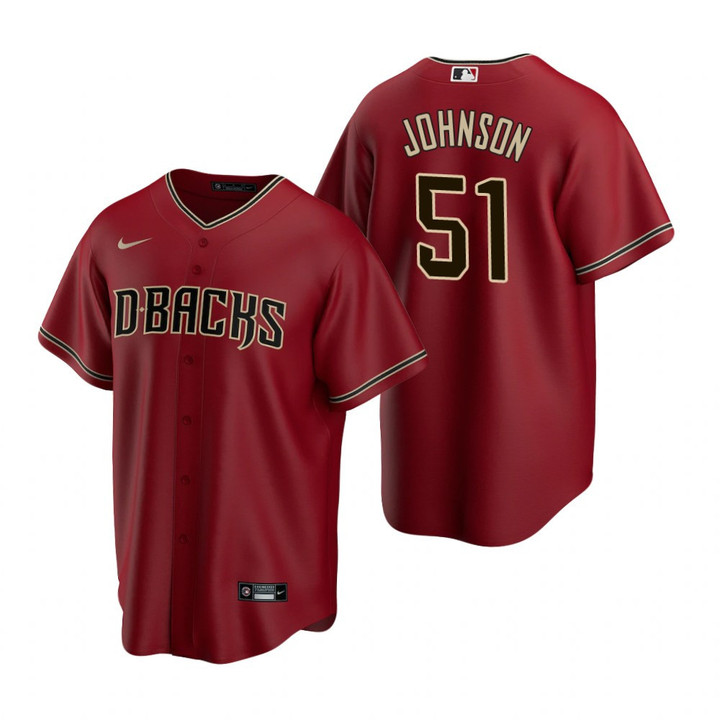 Mens Arizona Diamondbacks #51 Randy Johnson Alternate Red Jersey Gift For Diamondbacks Fans