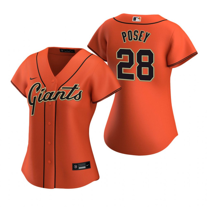 Womens San Francisco Giants #28 Buster Posey 2020 Orange Jersey Gift For Giants Fans