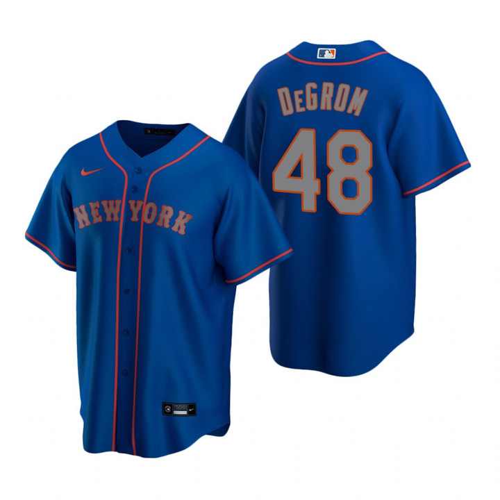 Mens New York Mets #48 Jacob Degrom 2020 Alternate Royal Blue Jersey Gift For Mets Fans