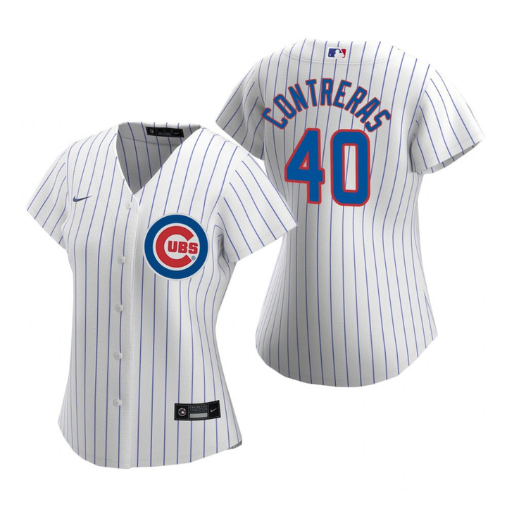 Womens Chicago Cubs #40 Willson Contreras 2020 White Jersey Gift For Cubs Fans