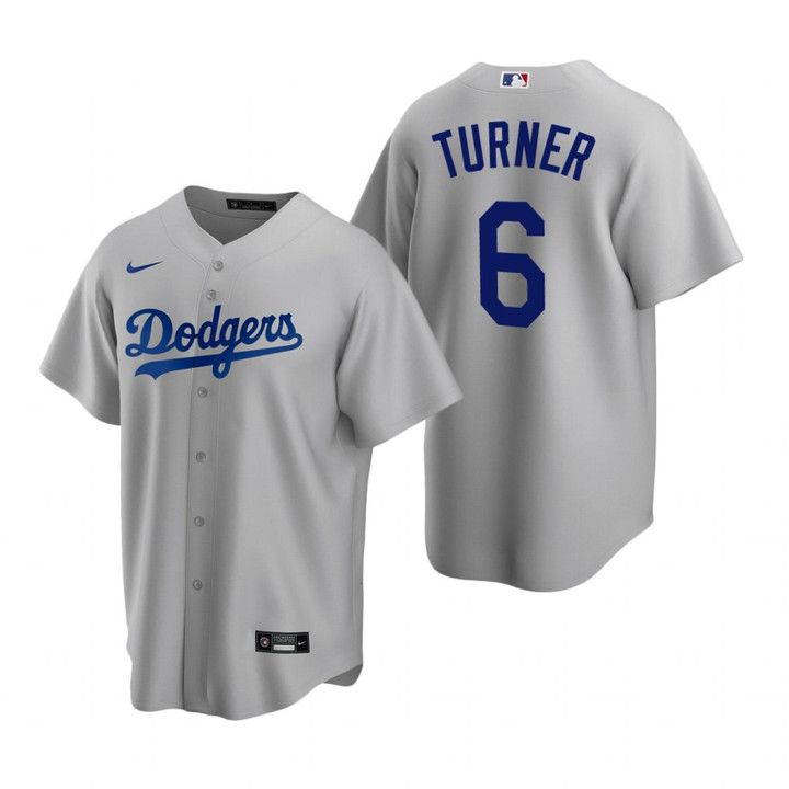 Mens Los Angeles Dodgers #6 Trea Turner 2020 Alternate Gray Jersey Gift For Dodgers Fans