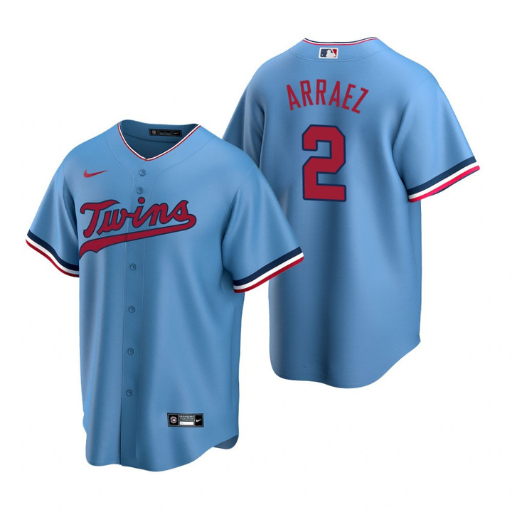 Mens Minnesota Twins #2 Luis Arraez Alternate Light Blue Jersey Gift For Twins Fans